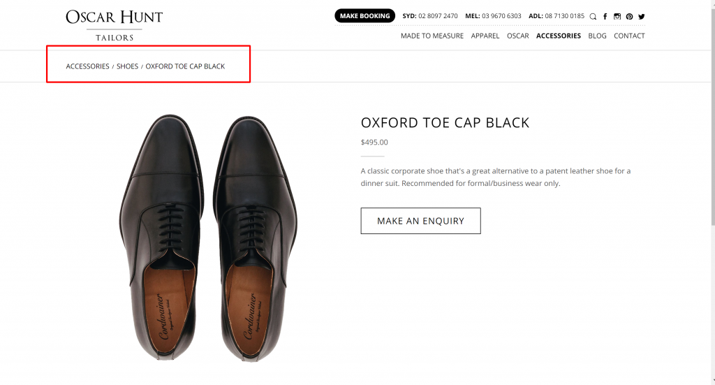 Oxford toe cap Black Oscar Hunt Tailors (1)